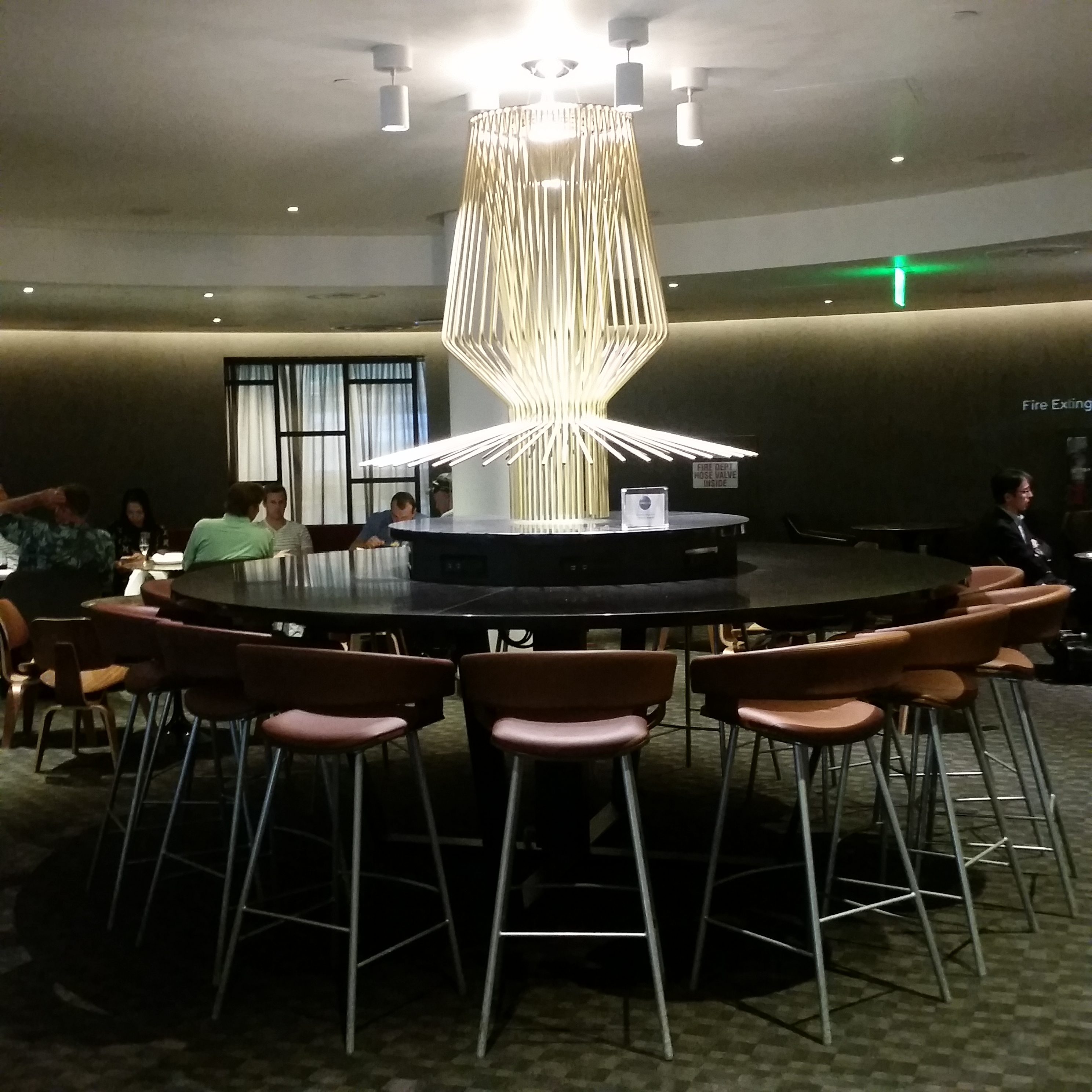 Qantas LAX lounge review communal table | Point Hacks