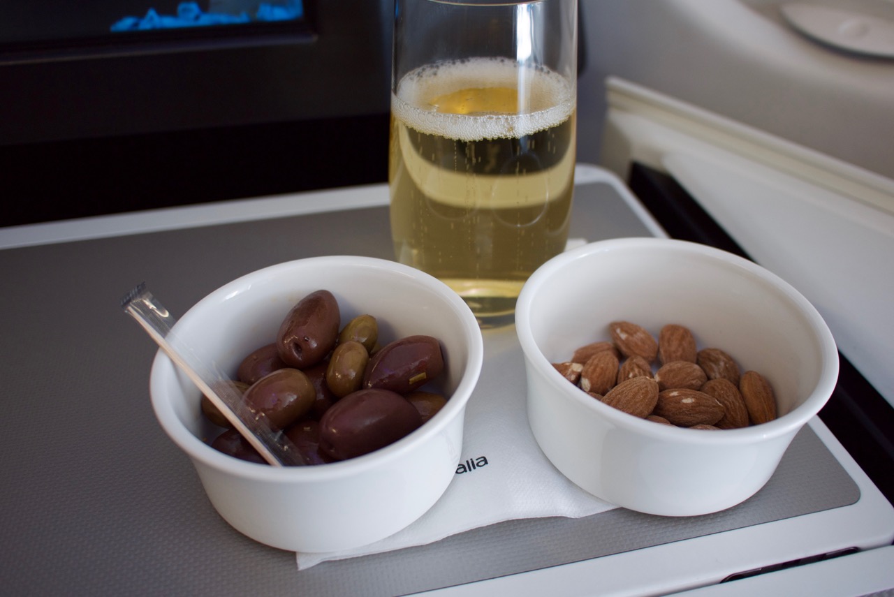 Virgin Australia A330 Business Class Snacks & Champagne