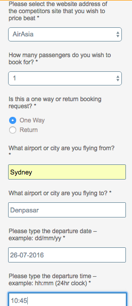 Jetstar Price Beat Guarantee form 2